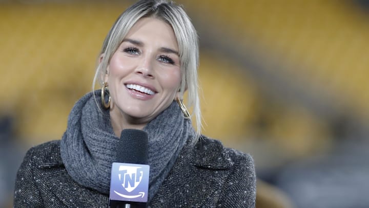 Dec 7, 2023; Pittsburgh, Pennsylvania, USA;  Amazon Prime Video Thursday Night Football host Charissa Thompson performs the pre-game broadcast.