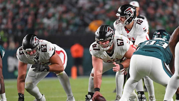 The Atlanta Falcons activated center Drew Dalman (67) from injured reserve Saturday.