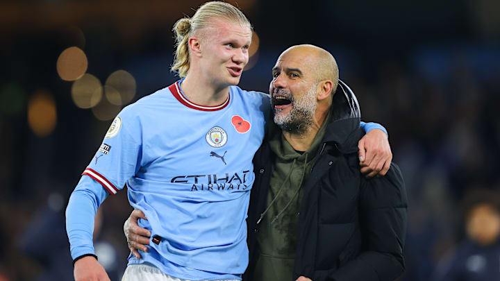 Guardiola y Erling Haaland Guardiola y Erling Haaland