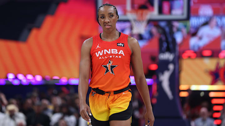 Team Clark forward Kayla Thornton (5) reacts in the fourth quarter on July 19, 2025