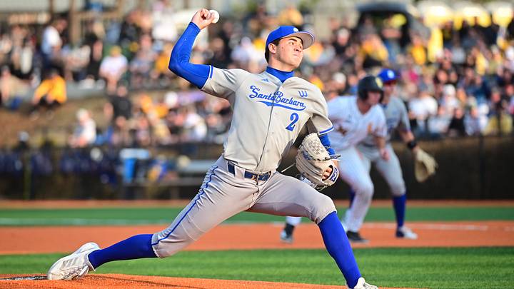 UC Santa Barbara Gauchos right-handed pitcher Jackson Flora (2) pitches during the game against the Southern Miss Golden Eagles at Pete Taylor Park in Hattiesburg, Miss., on Friday, Feb. 13, 2026. UC Santa Barbara Gauchos right-handed pitcher Jackson Flora (2) pitches during the game against the Southern Miss Golden Eagles at Pete Taylor Park in Hattiesburg, Miss., on Friday, Feb. 13, 2026.