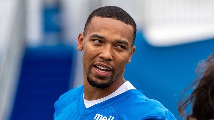 Aug 2, 2026; Allen Park, MI, USA; Detroit Lions wide receiver Amon-Ra St. Brown (14) looks on during Detroit Lions training camp at Meijer Performance Center. Mandatory Credit: Paul Barnick-Imagn Images Aug 2, 2026; Allen Park, MI, USA; Detroit Lions wide receiver Amon-Ra St. Brown (14) looks on during Detroit Lions training camp at Meijer Performance Center. Mandatory Credit: Paul Barnick-Imagn Images
