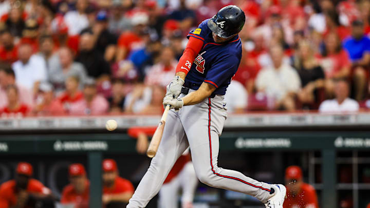 Atlanta Braves Matt Olson continues to look like his usual all-star self with a big night against the Miami Marlins. Mandatory Credit: Katie Stratman-Imagn Images