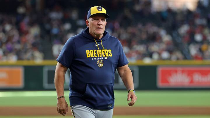 Jul 5, 2026; Phoenix, Arizona, USA; Milwaukee Brewers manager Pat Murphy against the Arizona Diamondbacks at Chase Field. Mandatory Credit: Mark J. Rebilas-Imagn Images Jul 5, 2026; Phoenix, Arizona, USA; Milwaukee Brewers manager Pat Murphy against the Arizona Diamondbacks at Chase Field. Mandatory Credit: Mark J. Rebilas-Imagn Images