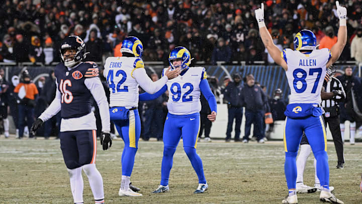 Harrison Mevis kicks it through and the Rams celebrate while the Bears are left to ponder what might have been.