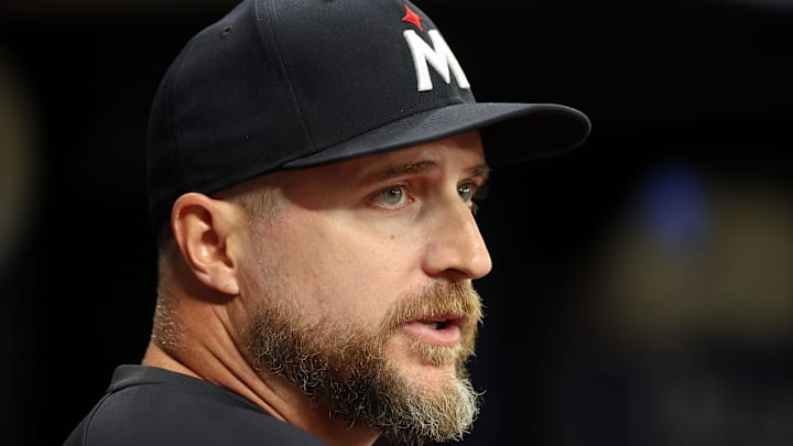 Sep 3, 2024; St. Petersburg, Florida, USA;  Minnesota Twins manager Rocco Baldelli (5) looks on against the Tampa Bay Rays during the fifth inning at Tropicana Field.