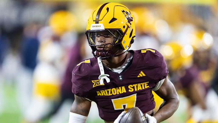 Nov 28, 2025; Tempe, Arizona, USA; Arizona State Sun Devils defensive back Montana Warren (7) against the Arizona Wildcats during the 99th Territorial Cup at Mountain America Stadium. Mandatory Credit: Mark J. Rebilas-Imagn Images Nov 28, 2025; Tempe, Arizona, USA; Arizona State Sun Devils defensive back Montana Warren (7) against the Arizona Wildcats during the 99th Territorial Cup at Mountain America Stadium. Mandatory Credit: Mark J. Rebilas-Imagn Images