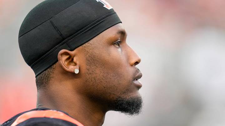 Cincinnati Bengals wide receiver Tee Higgins (5) walks the sideline in the fourth quarter of the NFL Week 17 game between the Cincinnati Bengals and the Arizona Cardinals at Paycor Stadium in Downtown Cincinnati on Sunday, Dec. 28, 2025. The Bengals won 37-14. Cincinnati Bengals wide receiver Tee Higgins (5) walks the sideline in the fourth quarter of the NFL Week 17 game between the Cincinnati Bengals and the Arizona Cardinals at Paycor Stadium in Downtown Cincinnati on Sunday, Dec. 28, 2025. The Bengals won 37-14.