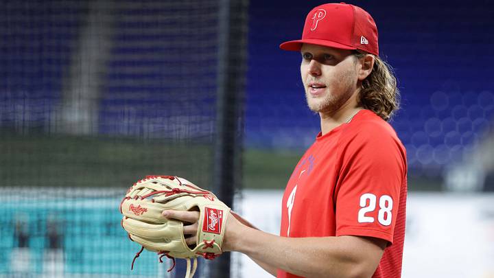 Jul 27, 2026; Miami, Florida, USA; Philadelphia Phillies third baseman Alec Bohm (28) warms up against the Miami Marlins before the game at loanDepot Park. Mandatory Credit: Rhona Wise-Imagn Images Jul 27, 2026; Miami, Florida, USA; Philadelphia Phillies third baseman Alec Bohm (28) warms up against the Miami Marlins before the game at loanDepot Park. Mandatory Credit: Rhona Wise-Imagn Images