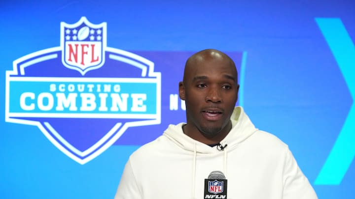 Feb 27, 2024; Indianapolis, IN, USA; Houston Texans coach DeMeco Ryans speaks at a press conference during the NFL Scouting Combine at Indiana Convention Center. Mandatory Credit: Kirby Lee-Imagn Images