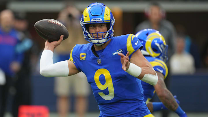 Stafford led the Rams to a thrilling 44–42 win over the Bills. Stafford led the Rams to a thrilling 44–42 win over the Bills.