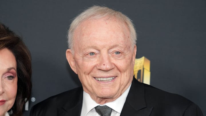 Feb 6, 2025; New Orleans, LA, USA; Jerry Jones on the red carpet before Super Bowl LIX NFL Honors at Saenger Theatre. Mandatory Credit: Kirby Lee-Imagn Images