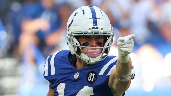 Indianapolis Colts wide receiver Alec Pierce (14) celebrates after a play