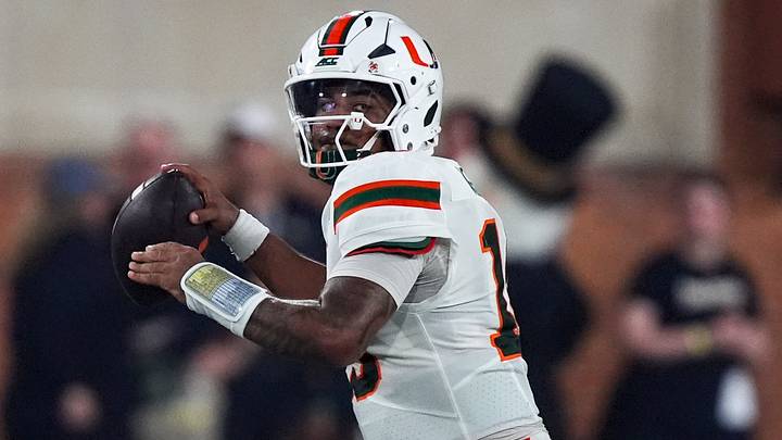Sep 18, 2026; Winston-Salem, North Carolina, USA; Miami (FL) Hurricanes quarterback Darian Mensah (10) throws the ball during the first half against the Wake Forest Demon Deacons at Allegacy Federal Credit Union Stadium. Mandatory Credit: Jim Dedmon-Imagn Images Sep 18, 2026; Winston-Salem, North Carolina, USA; Miami (FL) Hurricanes quarterback Darian Mensah (10) throws the ball during the first half against the Wake Forest Demon Deacons at Allegacy Federal Credit Union Stadium. Mandatory Credit: Jim Dedmon-Imagn Images