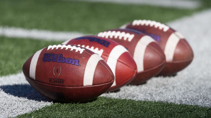 Scenes from a college football game during the NCAA season. Scenes from a college football game during the NCAA season.