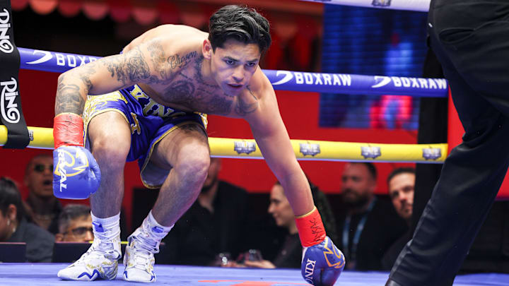 Ryan Garcia after he was knocked down by Rolly Romero.