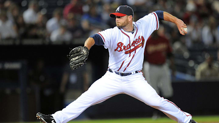 Apr 30, 2010; Atlanta, GA, USA; Atlanta Braves relief pitcher Billy Wagner (13) throws a pitch