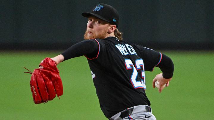 Miami Marlins starting pitcher Max Meyer.