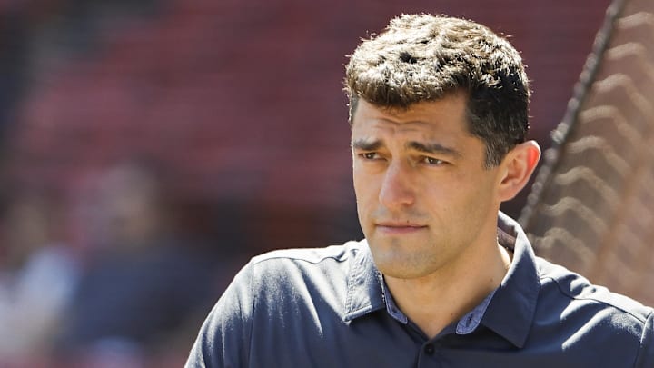 Aug 28, 2022; Boston, Massachusetts, USA; Chaim Bloom, Chief Baseball Officer of the Boston Red Sox