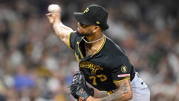 Aug 25, 2026; San Diego, California, USA; Pittsburgh Pirates pitcher Camilo Doval (75) delivers during the seventh inning against the San Diego Padres at Petco Park. Mandatory Credit: Denis Poroy-Imagn Images Aug 25, 2026; San Diego, California, USA; Pittsburgh Pirates pitcher Camilo Doval (75) delivers during the seventh inning against the San Diego Padres at Petco Park. Mandatory Credit: Denis Poroy-Imagn Images