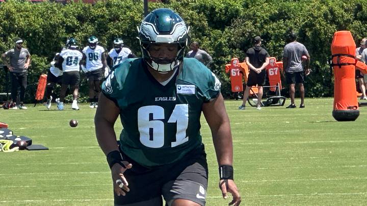 Eagles' OL Willie Lampkin at 2026 minicamp.