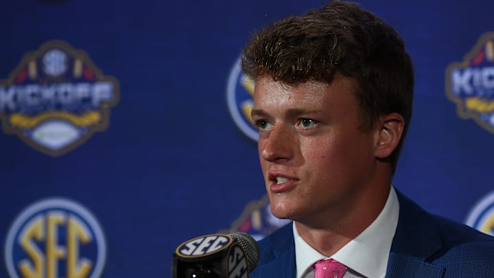 South Carolina football punter Kai Kroeger at the 2023 SEC Media Days