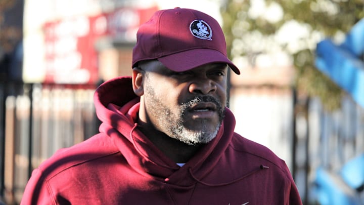 Wide receivers coach Ron Dugans at FSU football practice on March 6, 2019.

Img 0873