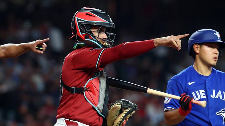 Apr 19, 2026; Phoenix, Arizona, USA; Arizona Diamondbacks catcher Aramis Garcia against the Toronto Blue Jays at Chase Field. Mandatory Credit: Mark J. Rebilas-Imagn Images Apr 19, 2026; Phoenix, Arizona, USA; Arizona Diamondbacks catcher Aramis Garcia against the Toronto Blue Jays at Chase Field. Mandatory Credit: Mark J. Rebilas-Imagn Images