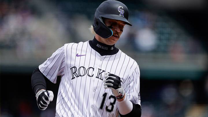 Colorado Rockies right fielder Zac Veen. Colorado Rockies right fielder Zac Veen.
