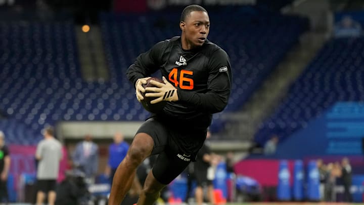Mar 1, 2025; Indianapolis, IN, USA; Colorado wideout Lajohntay Wester (WO46) during the 2025 NFL Combine at Lucas Oil Stadium. Mandatory Credit: Kirby Lee-Imagn Images Mar 1, 2025; Indianapolis, IN, USA; Colorado wideout Lajohntay Wester (WO46) during the 2025 NFL Combine at Lucas Oil Stadium. Mandatory Credit: Kirby Lee-Imagn Images