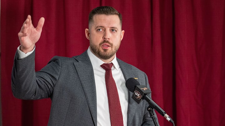 Florida State’s new head basketball coach Luke Loucks introduces himself, shares his beliefs and coaching style during a press conference Monday, March 10, 2025.