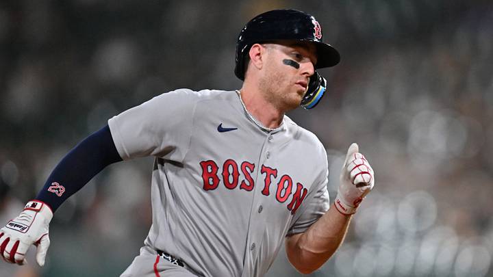 Jul 7, 2026; Chicago, Illinois, USA; Boston Red Sox designated hitter Romy Gonzalez (23) rounds third base to score against the Chicago White Sox during the ninth inning at Rate Field. Mandatory Credit: Patrick Gorski-Imagn Images