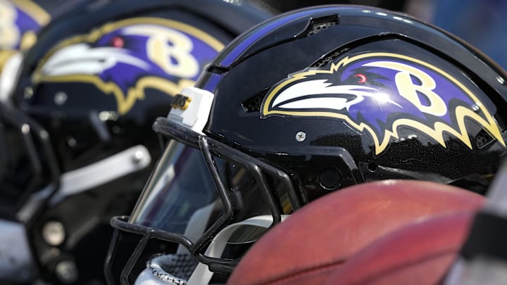 Aug 24, 2024; Green Bay, Wisconsin, USA; General view of a Baltimore Ravens helmet prior to the game against the Green Bay Packers at Lambeau Field. Mandatory Credit: Jeff Hanisch-Imagn Images Aug 24, 2024; Green Bay, Wisconsin, USA; General view of a Baltimore Ravens helmet prior to the game against the Green Bay Packers at Lambeau Field. Mandatory Credit: Jeff Hanisch-Imagn Images