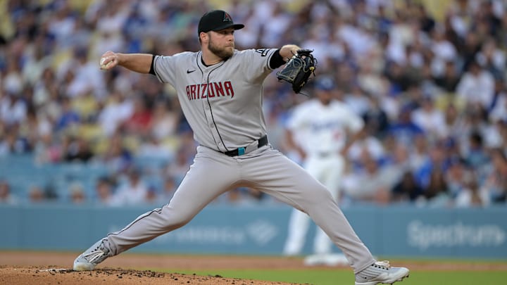 May 21, 2025; Los Angeles, California, USA; Arizona Diamondbacks pitcher Corbin Burnes (39) throws during the first inning against the Los Angeles Dodgers at Dodger Stadium. Mandatory Credit: Jayne Kamin-Oncea-Imagn Images May 21, 2025; Los Angeles, California, USA; Arizona Diamondbacks pitcher Corbin Burnes (39) throws during the first inning against the Los Angeles Dodgers at Dodger Stadium. Mandatory Credit: Jayne Kamin-Oncea-Imagn Images