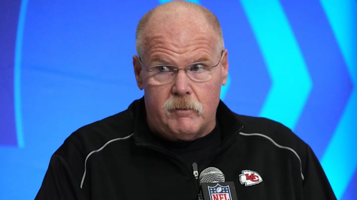 Feb 27, 2024; Indianapolis, IN, USA; Kansas City Chiefs coach Andy Reid during the NFL Scouting