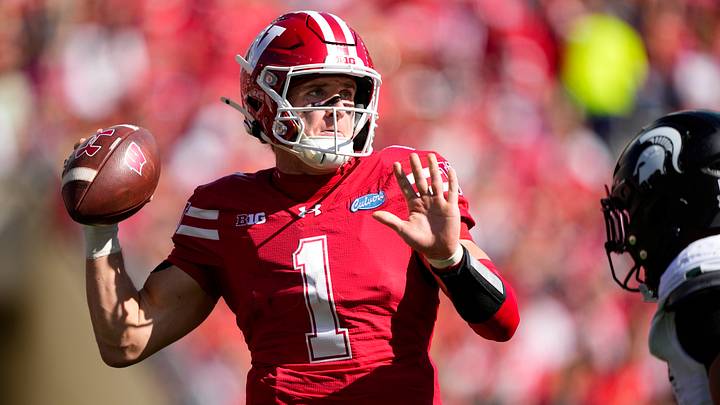 Wisconsin Badgers quarterback Colton Joseph. 