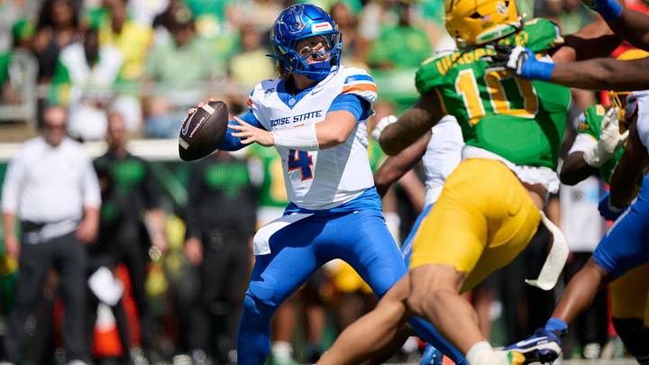 Boise State Broncos quarterback Maddux Madsen. Boise State Broncos quarterback Maddux Madsen.