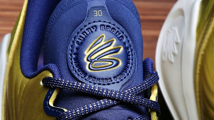 Stephen Curry debuted the Curry 12 "Gold Medal" colorway on NBA Opening Night.