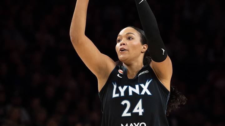 Sep 27, 2026; Minneapolis, Minnesota, USA; Minnesota Lynx forward Napheesa Collier (24) shoots the ball against the New York Liberty in the first half during game one of the first round for the 2026 WNBA Playoffs at Target Center. Mandatory Credit: Jesse Johnson-Imagn Images Sep 27, 2026; Minneapolis, Minnesota, USA; Minnesota Lynx forward Napheesa Collier (24) shoots the ball against the New York Liberty in the first half during game one of the first round for the 2026 WNBA Playoffs at Target Center. Mandatory Credit: Jesse Johnson-Imagn Images
