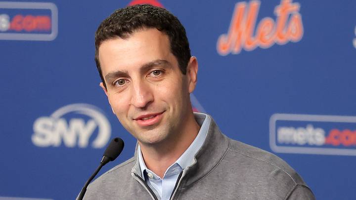 Jul 24, 2026; New York City, New York, USA; New York Mets president of baseball operations David Stearns speaks to the media before a game against the Los Angeles Dodgers at Citi Field. Mandatory Credit: Brad Penner-Imagn Images