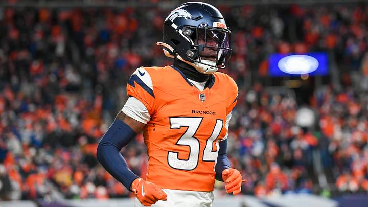 DENVER, CO - DECEMBER 15: Denver safety JL Skinner (34) during a game between the Indianapolis Colts and the Denver Broncos at Empower Field at Mile High in Denver, CO on December 15, 2024. DENVER, CO - DECEMBER 15: Denver safety JL Skinner (34) during a game between the Indianapolis Colts and the Denver Broncos at Empower Field at Mile High in Denver, CO on December 15, 2024.