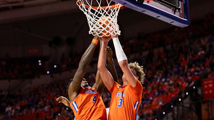 Jan 6, 2024; Gainesville, Florida, USA; Florida Gators forward Tyrese Samuel (4) and Florida Gators