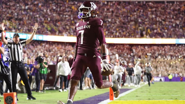 Texas A&M Aggies wide receiver KC Concepcion returns a punt for a touchdown during the second half against LSU.