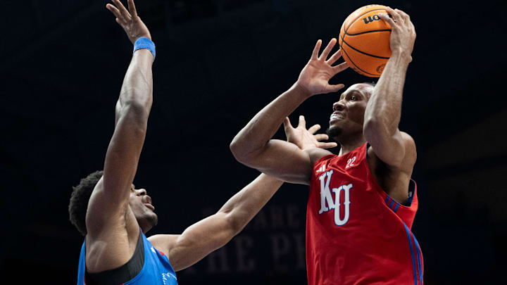 Kansas men's basketball's Darryn Peterson (22) shoots the ball during Late Night in the Phog, Friday, Oct. 17, 2025 at Allen Fieldhouse .