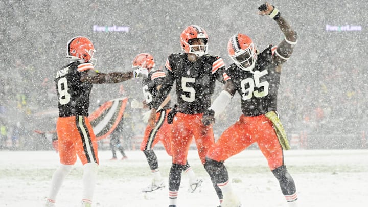 Winston led the Browns to a snowy, 24-19 victory on Thursday night.