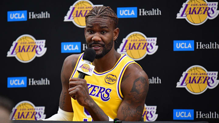 Sep 29, 2025; Los Angeles, CA, USA; Los Angeles Lakers center Deandre Ayton (5) during media day at UCLA Health Training Center. Mandatory Credit: Gary A. Vasquez-Imagn Images Sep 29, 2025; Los Angeles, CA, USA; Los Angeles Lakers center Deandre Ayton (5) during media day at UCLA Health Training Center. Mandatory Credit: Gary A. Vasquez-Imagn Images