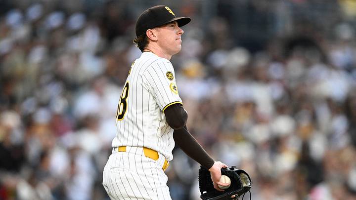 Jul 30, 2026; San Diego, California, USA; San Diego Padres pitcher Jp Sears (38) walks back to the mound after giving up a two-run home run to San Francisco Giants catcher Daniel Susac (6) in the second inning against the San Diego Padres at Petco Park. Mandatory Credit: Denis Poroy-Imagn Images Jul 30, 2026; San Diego, California, USA; San Diego Padres pitcher Jp Sears (38) walks back to the mound after giving up a two-run home run to San Francisco Giants catcher Daniel Susac (6) in the second inning against the San Diego Padres at Petco Park. Mandatory Credit: Denis Poroy-Imagn Images