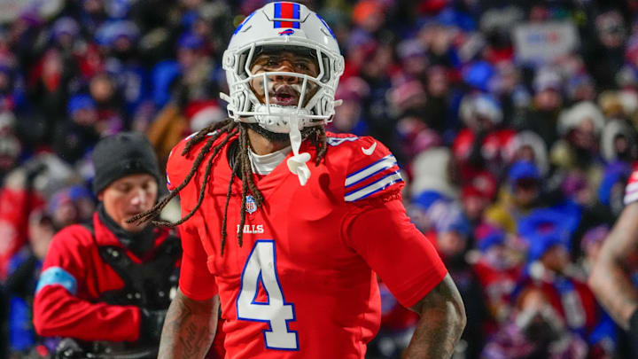 Buffalo Bills running back James Cook. Buffalo Bills running back James Cook.