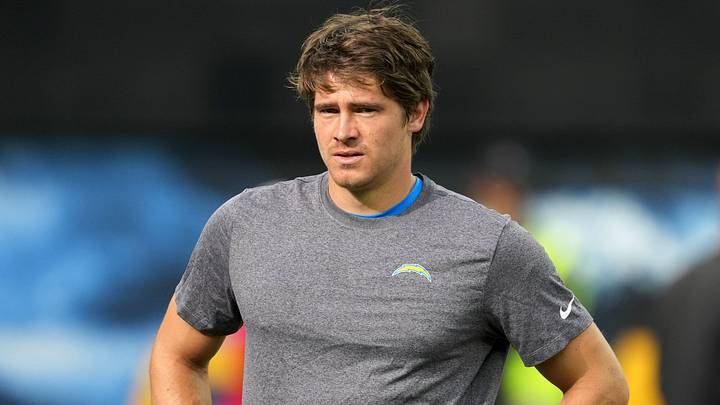 Aug 20, 2026; Inglewood, California, USA; Los Angeles Chargers quarterback Justin Herbert (10) before the game against the San Francisco 49ers at SoFi Stadium. Mandatory Credit: Kirby Lee-Imagn Images