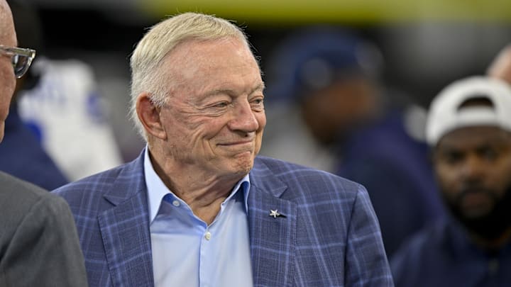 Dallas Cowboys owner Jerry Jones looks on before the game against the Baltimore Ravens.
